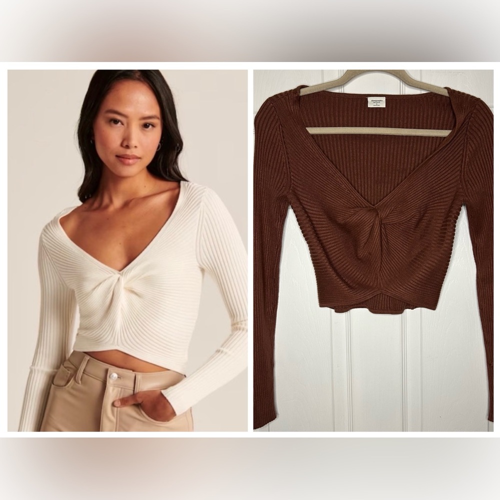 Abercrombie & Fitch Ribbed Knot Front Sweater